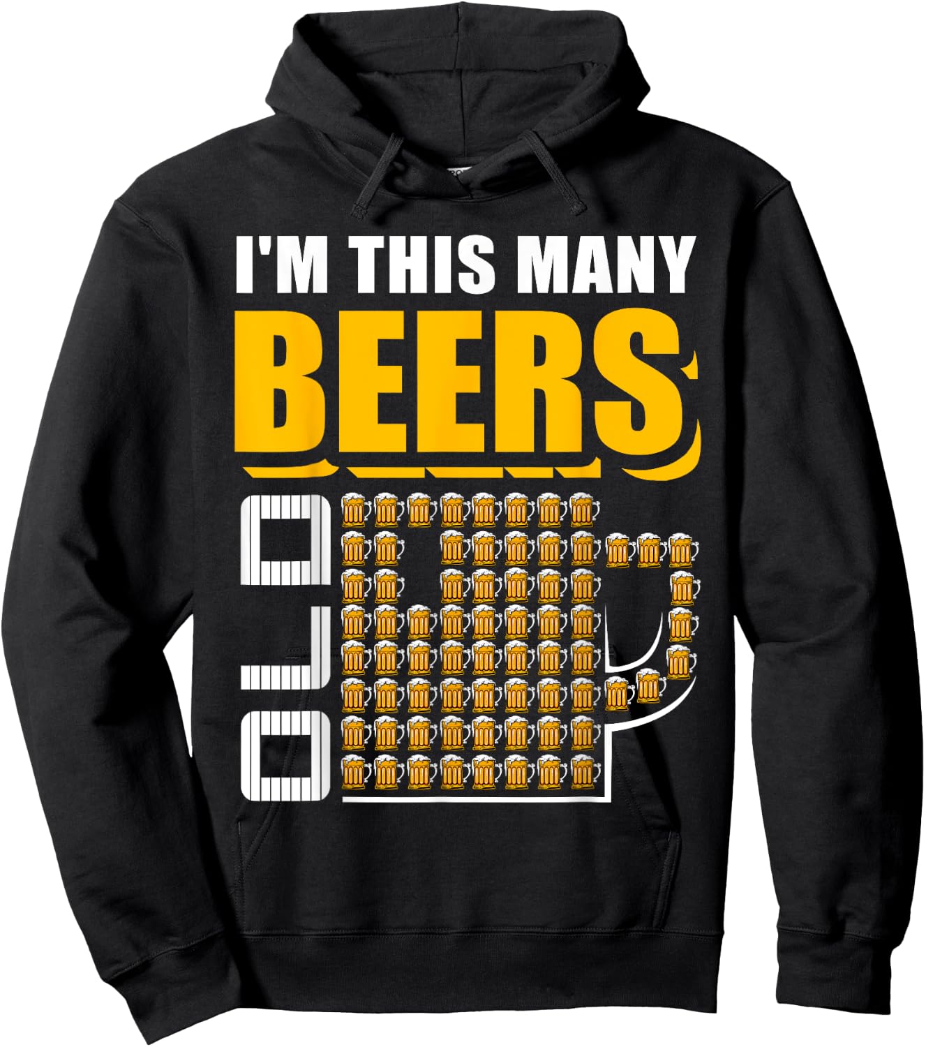 I'm This Many Beers Old 70th Birthday 70 Years Funny Gift Hoodie - Hoodie | Black