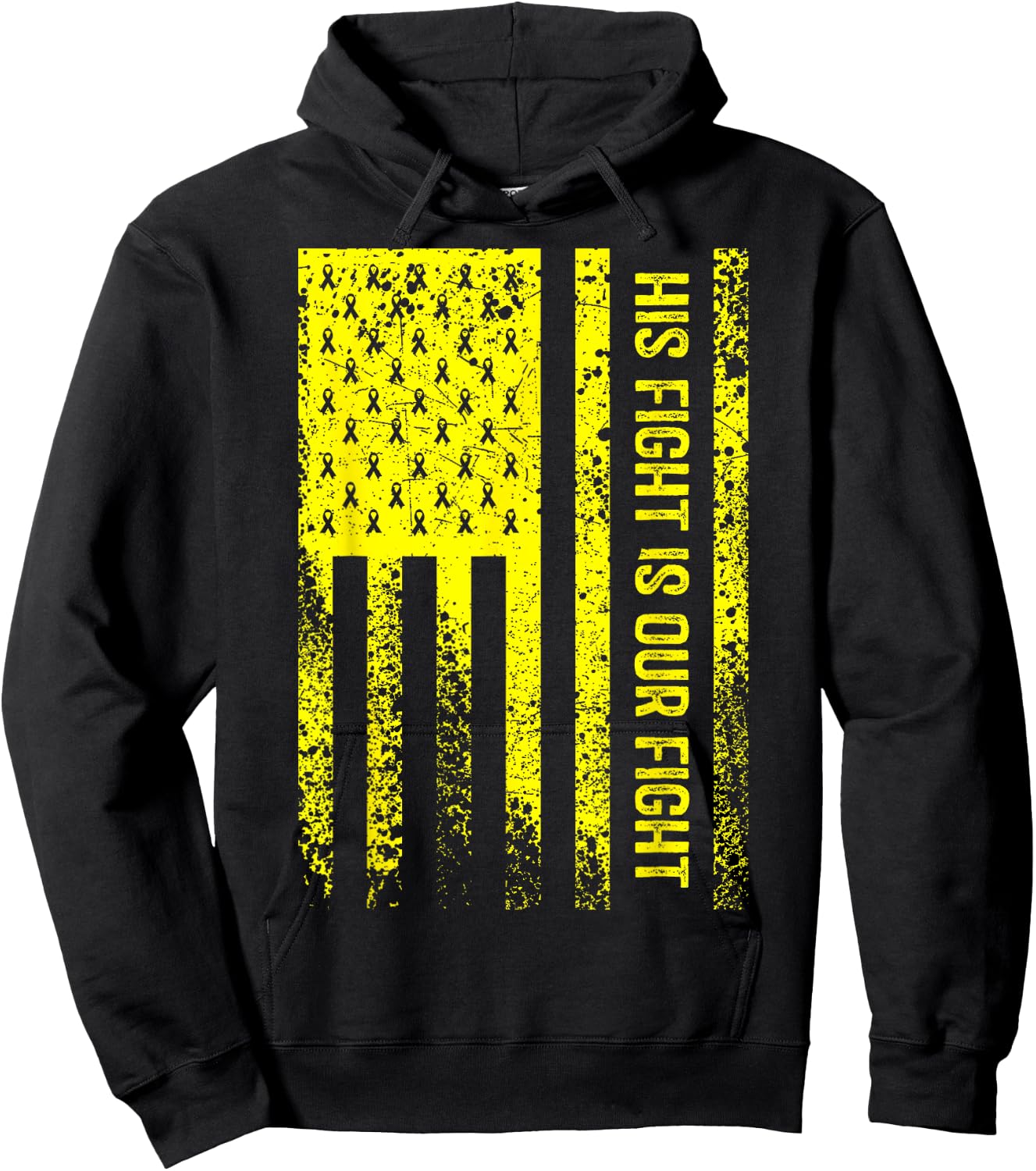 His Fight Is Our Fight Osteosarcoma Awareness Hoodie - Hoodie | Black