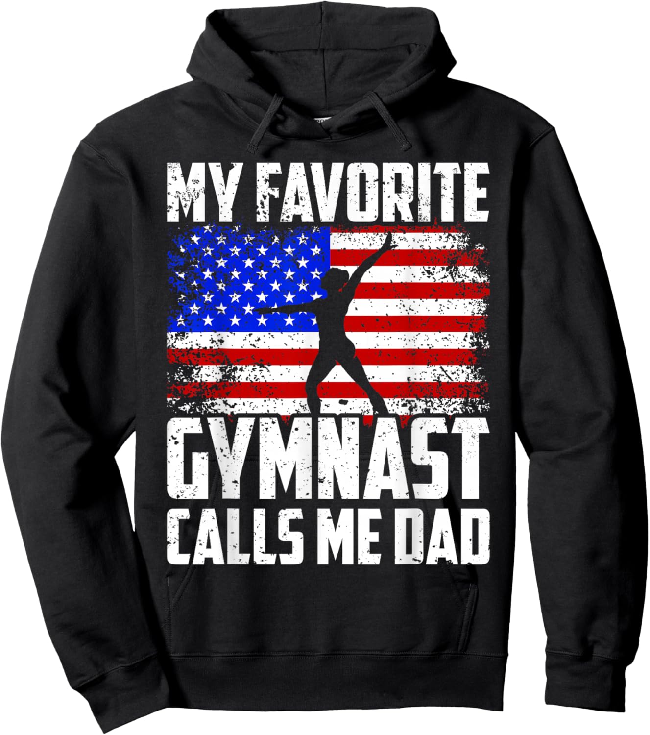 Gymnast Dad Gymnastics Daughter Fathers Day from Kid Hoodie - Hoodie | Black