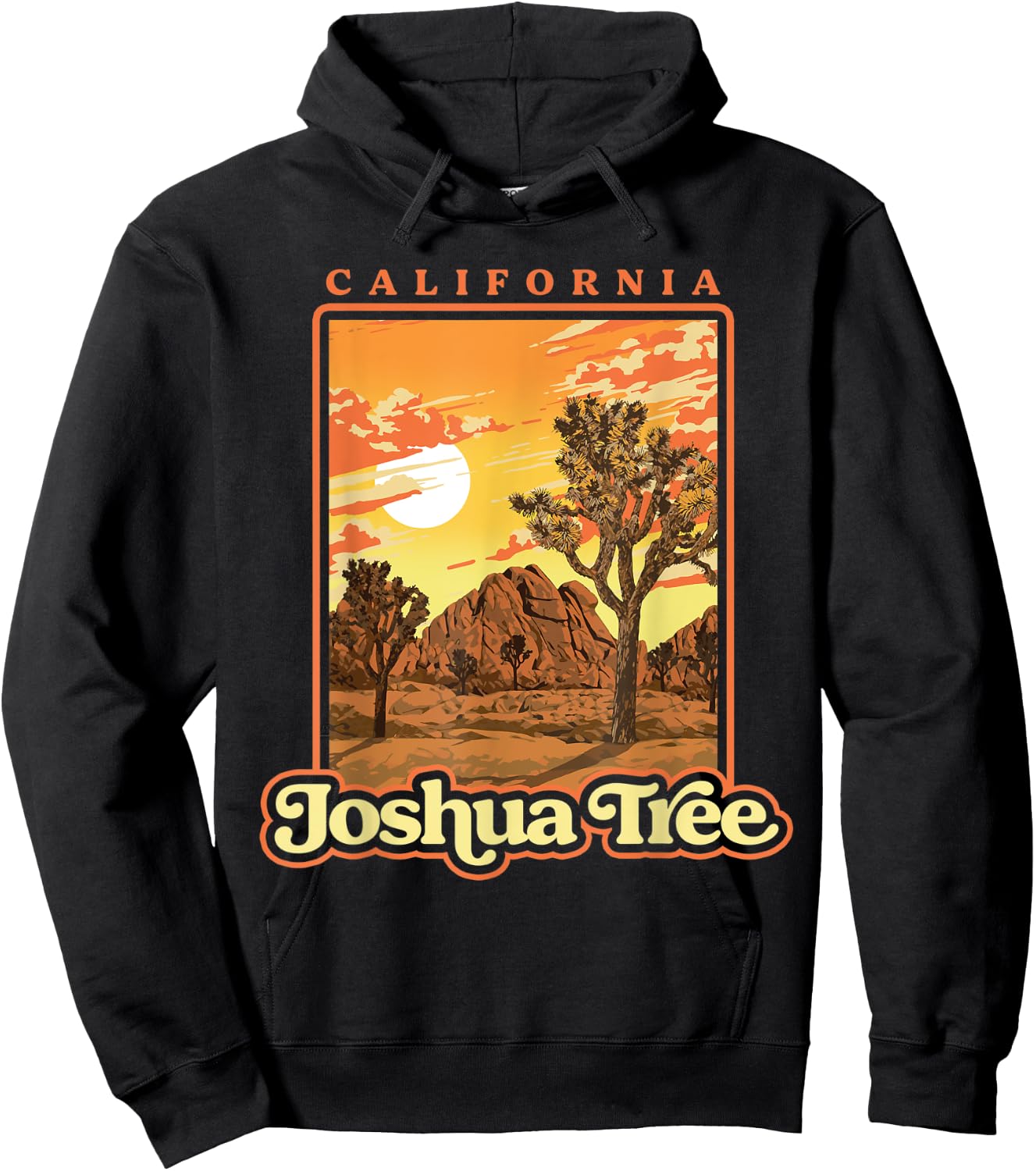 Joshua Tree National Park Vintage WPA Poster Style Retro Hoodie - Hoodie | Black