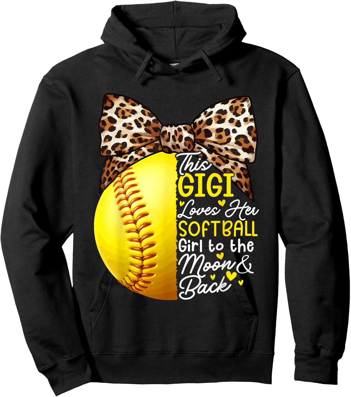 Softball Gigi Loves Her Softball Costume Girl Lover Player Hoodie - Hoodie | Black
