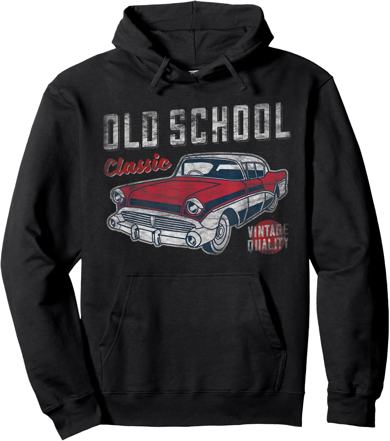 Old School Classic - 50's American Car Graphic Men and Women Hoodie - Hoodie | Black