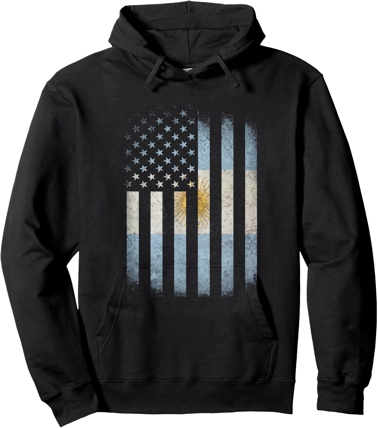 Argentina and America Flag - Argentinian American Flag Hoodie - Hoodie | Black