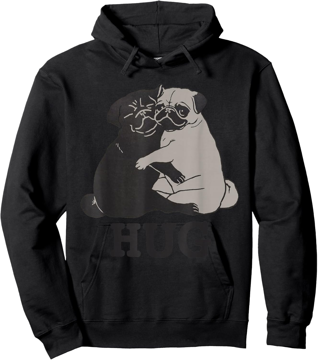 Hug The Pugs for Dog Lover Pug Lover & Dog Trainer Hoodie - Hoodie | Black