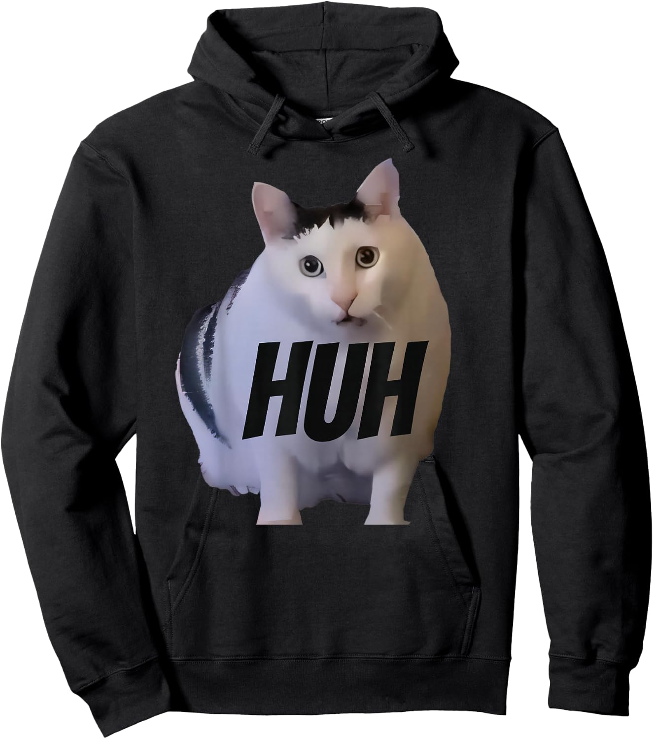 Meme Huh Cat Funny Hoodie - Hoodie | Black