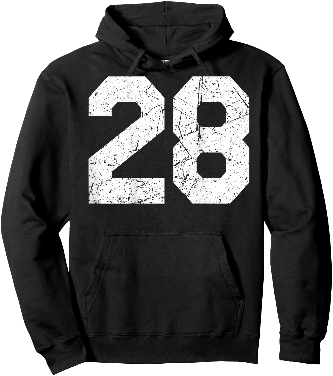 #28 Jersey Uniform Varsity Sports Number, 28th Birthday Hoodie - Hoodie | Black