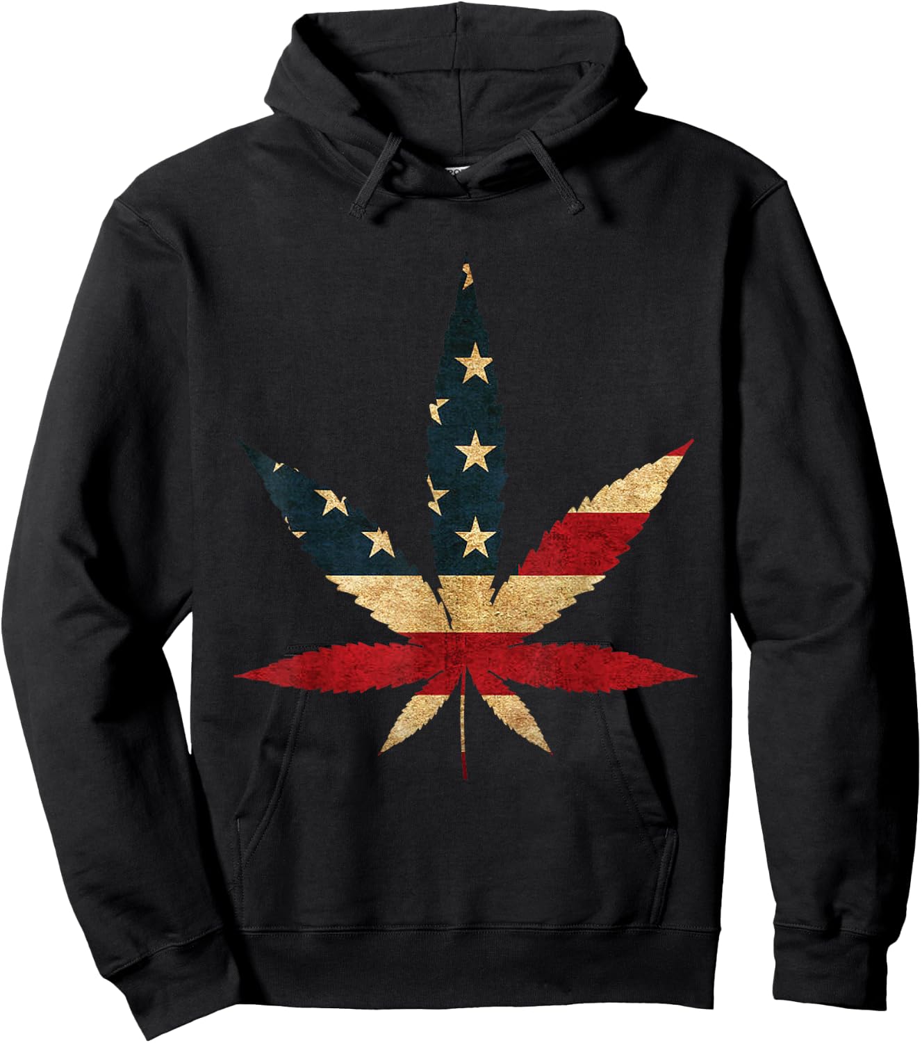 Marijuana Leaf USA Flag graphic - Funny US Weed Legalization Hoodie - Hoodie | Black