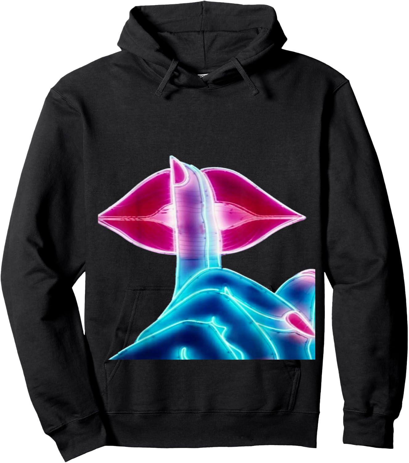 Red lips (shhh)Silence Hoodie - Hoodie | Black