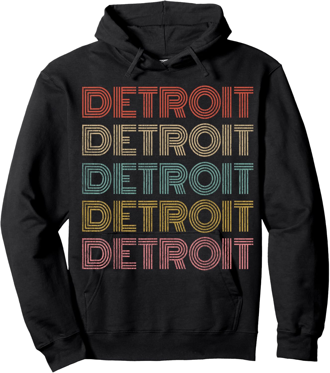 Vintage Retro Detroit Michigan 70s 80s Style Hoodie - Hoodie | Black
