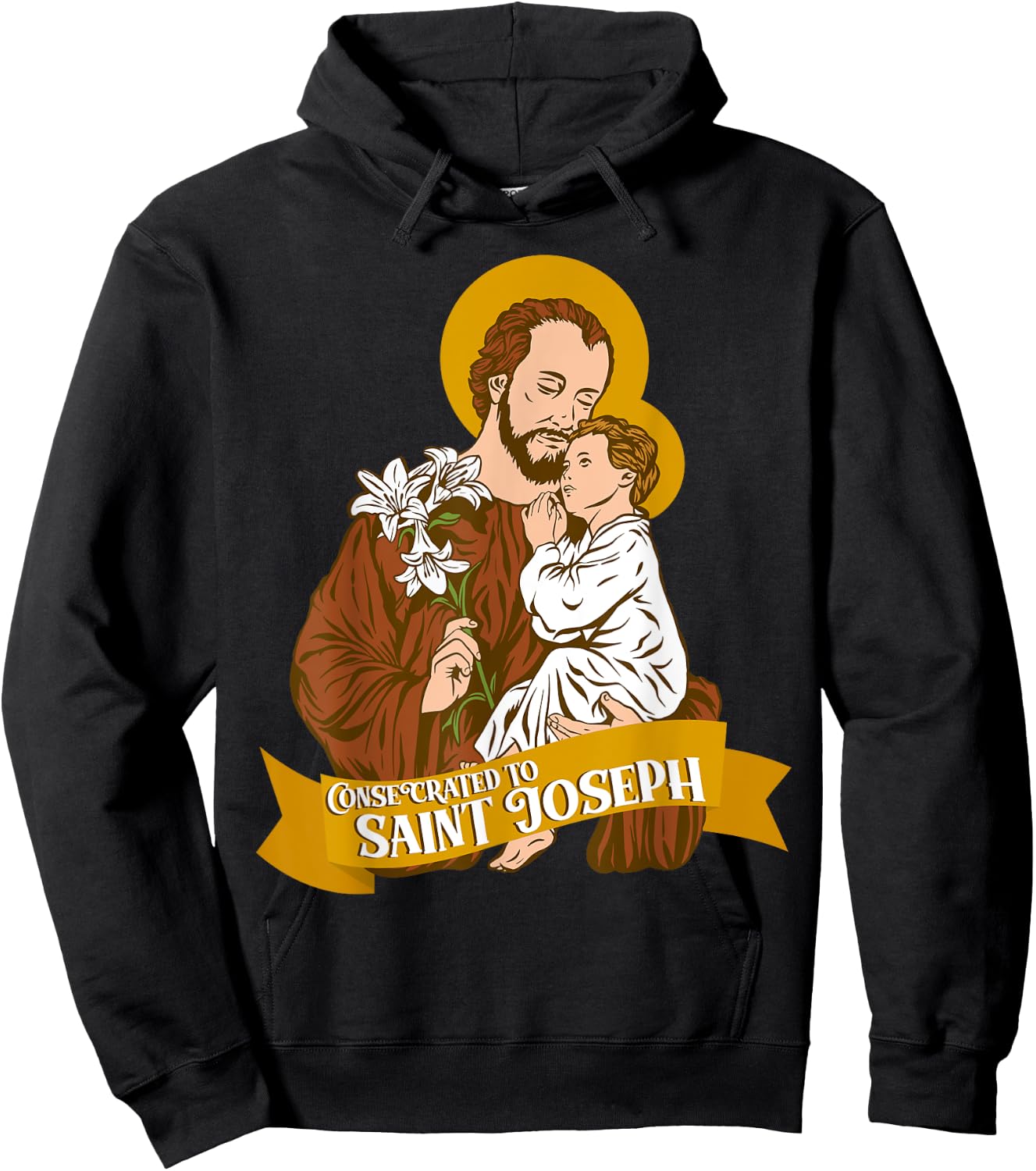 Consecration to St Joseph and Child Jesus Catholic Saint Hoodie - Hoodie | Black