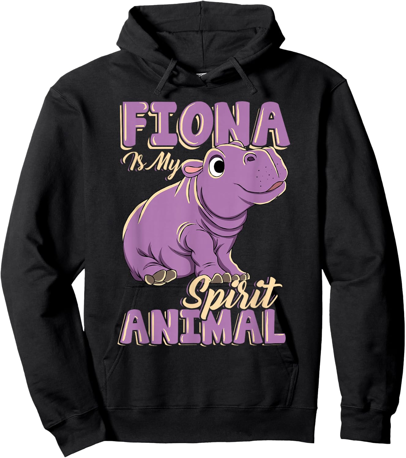 Fiona is My Ghost Animal Baby Hippopotamus Lover Hoodie - Hoodie | Black