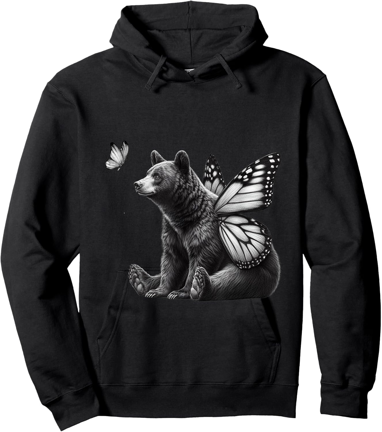 Vintage Butterfly Bear Mama Bear Wild Animal Choose The Bear Hoodie - Hoodie | Black
