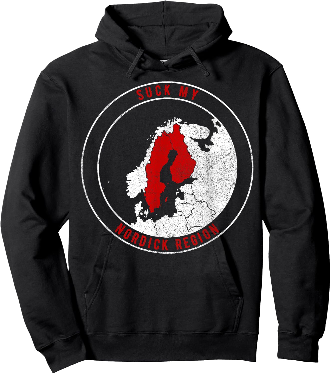 "Suck My NorDick Region" funny Geographic Sweden Finland Map Hoodie - Hoodie | Black