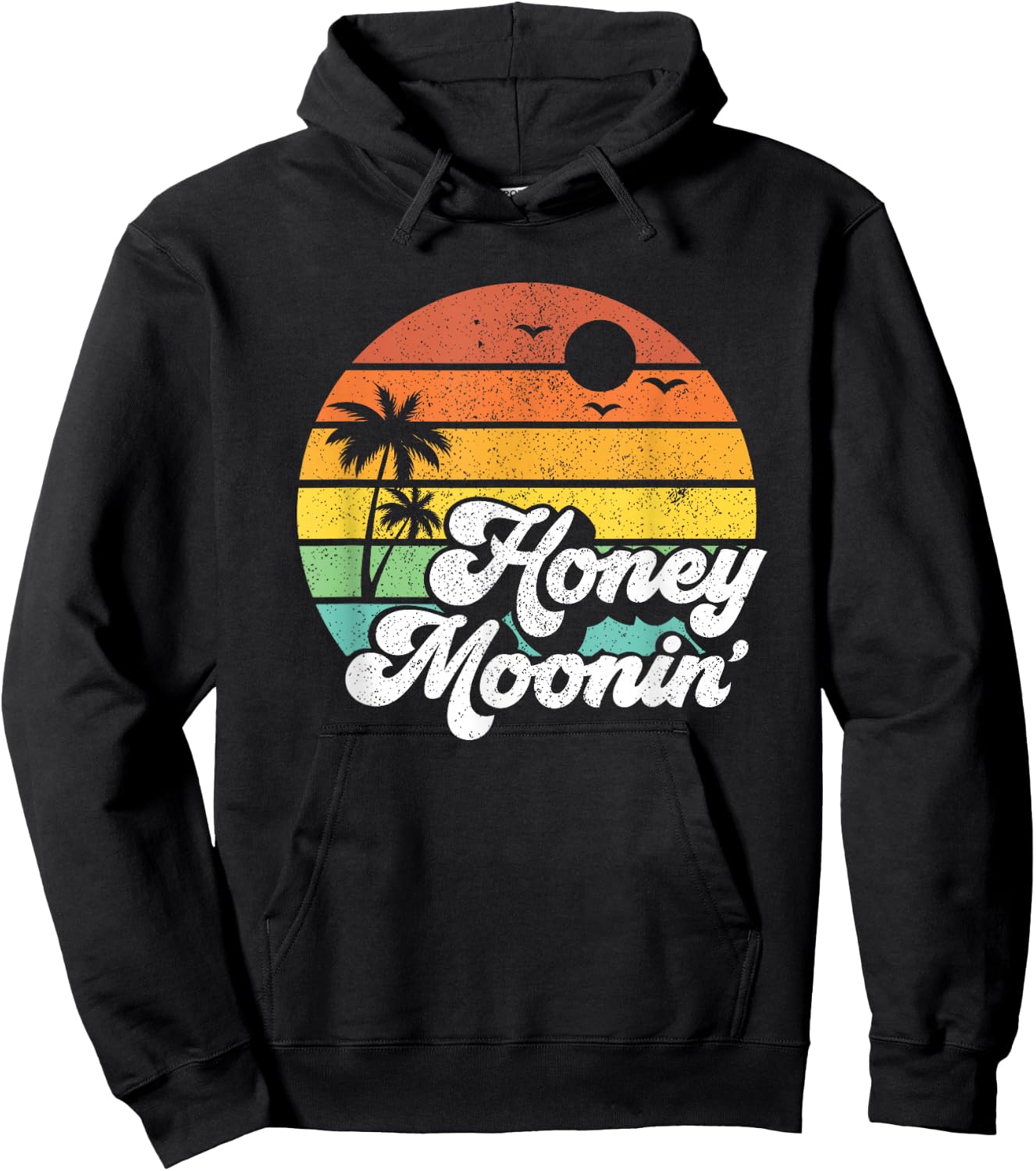 Honey Moonin Beach Honeymoon Vacation Men Women Couples Gift Hoodie - Hoodie | Black