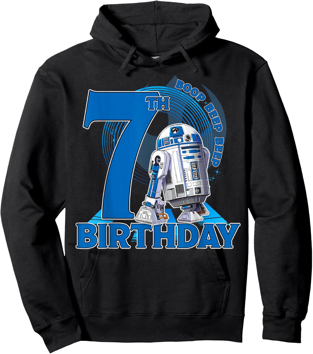 Star Wars R2-D2 Boop Beep Beep 7th Birthday Hoodie - Hoodie | Black