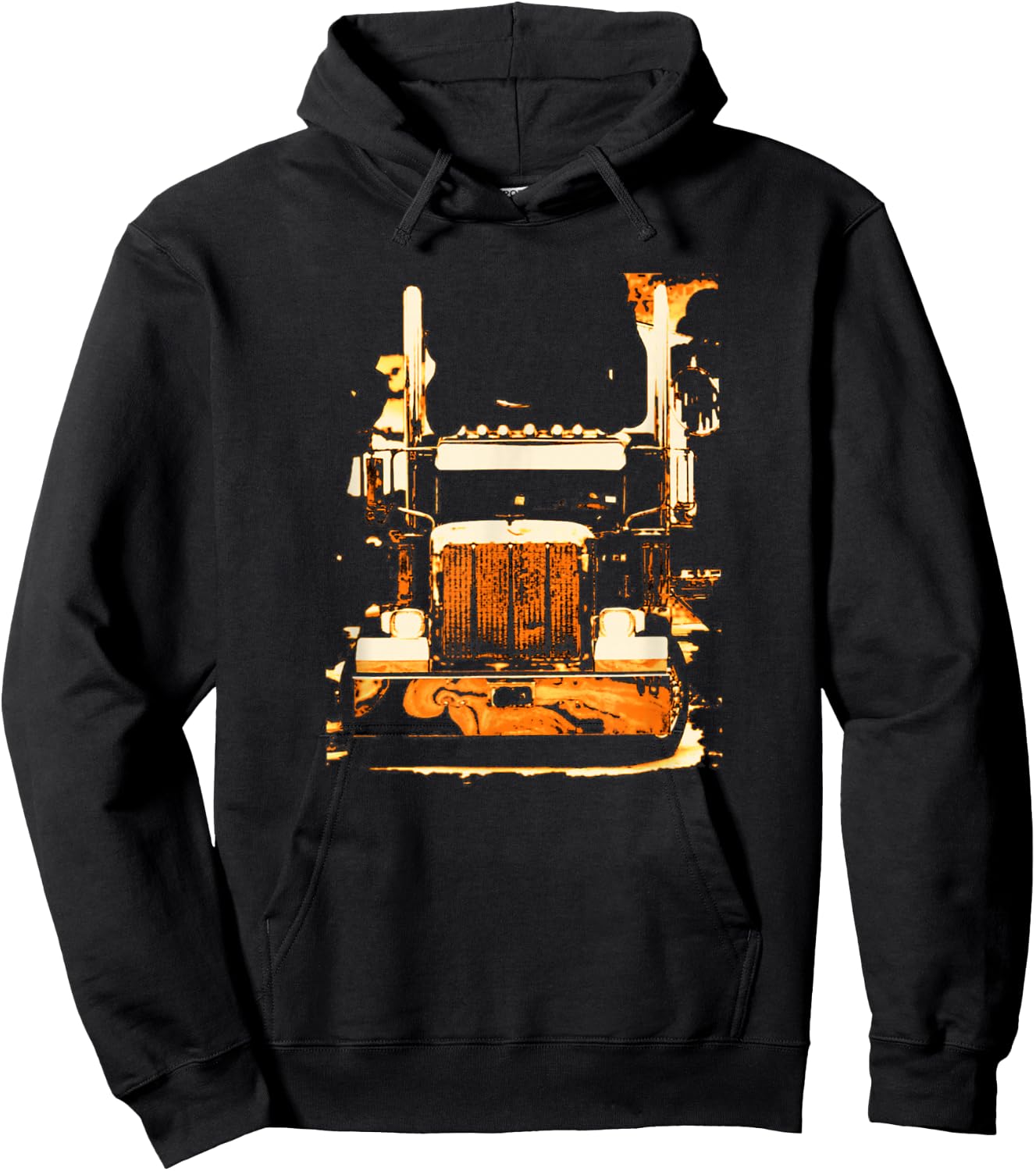 Trucker - Semi Truck Rig Hoodie - Hoodie | Black