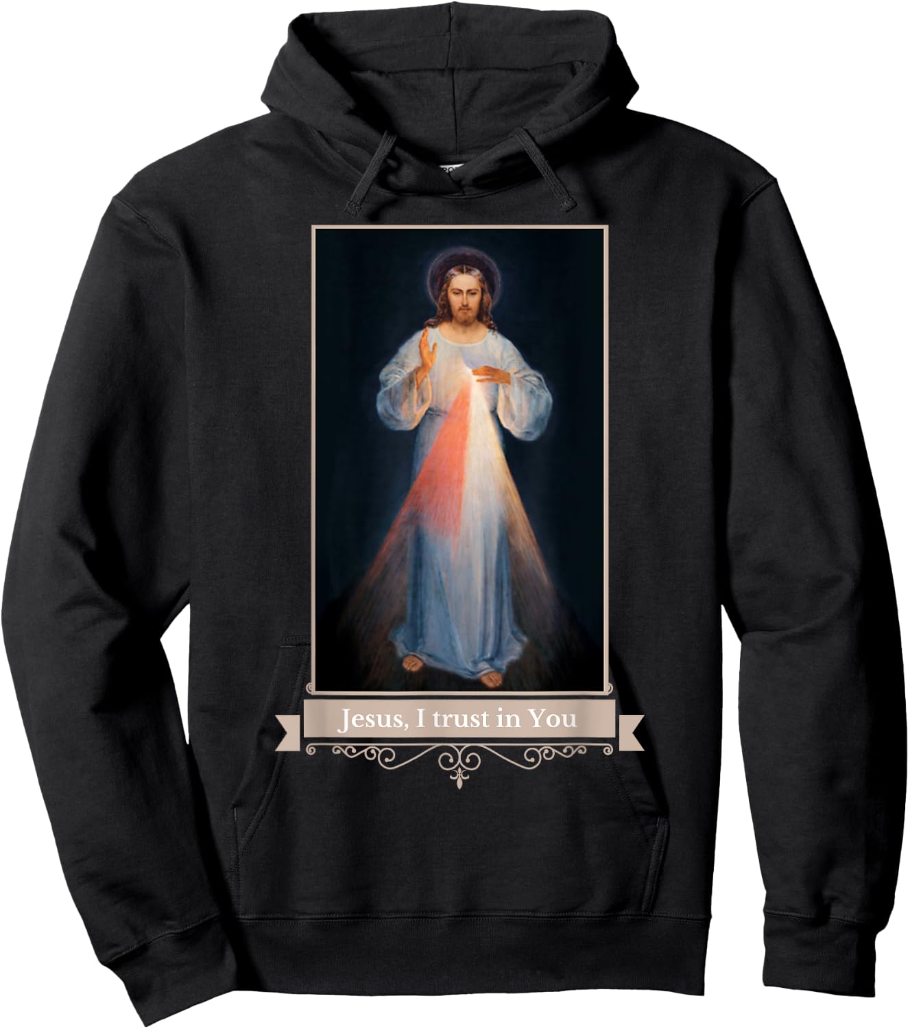 Divine Mercy Jesus I Trust In You Catholic Religious Hoodie - Hoodie | Black