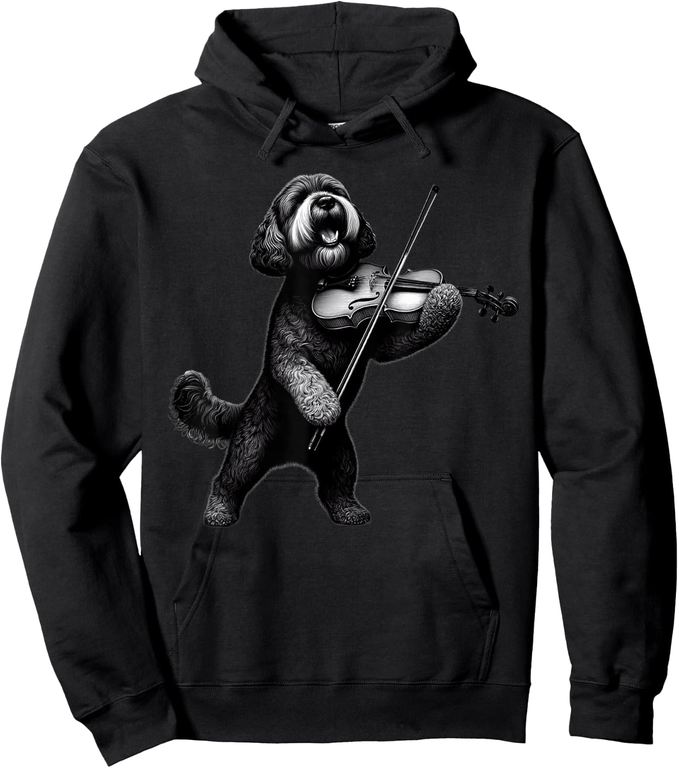 Funny Dog Playing Violin Violinist Orchestra Musician Hoodie - Hoodie | Black