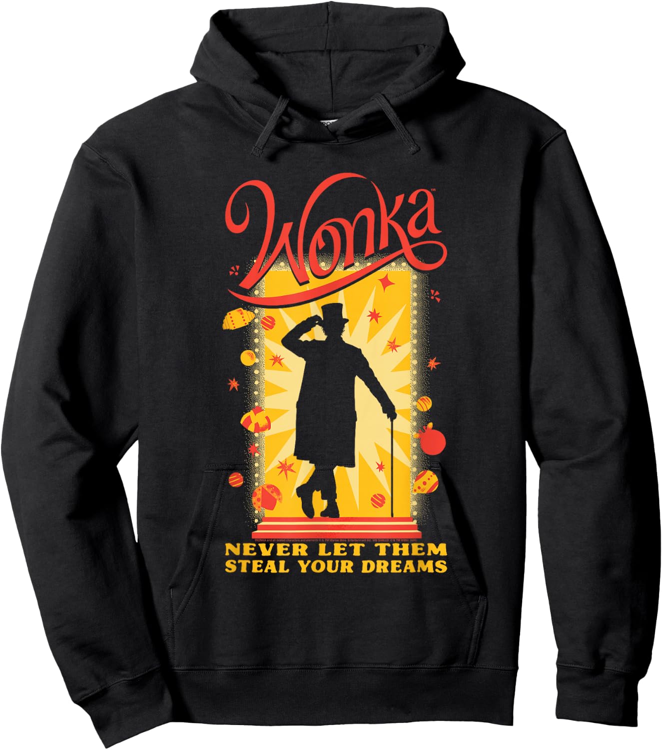 Wonka Movie Wonka Doorway Silhouette Hoodie - Hoodie | Black