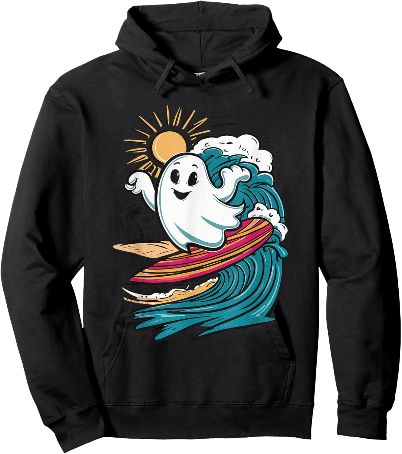 Ghost Surfing Surfboard Hoodie - Hoodie | Black