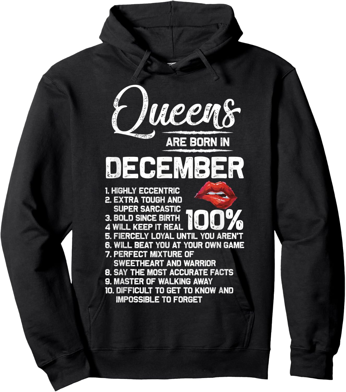 Queens Are Born in December Birthday Gifts Hoodie - Hoodie | Black