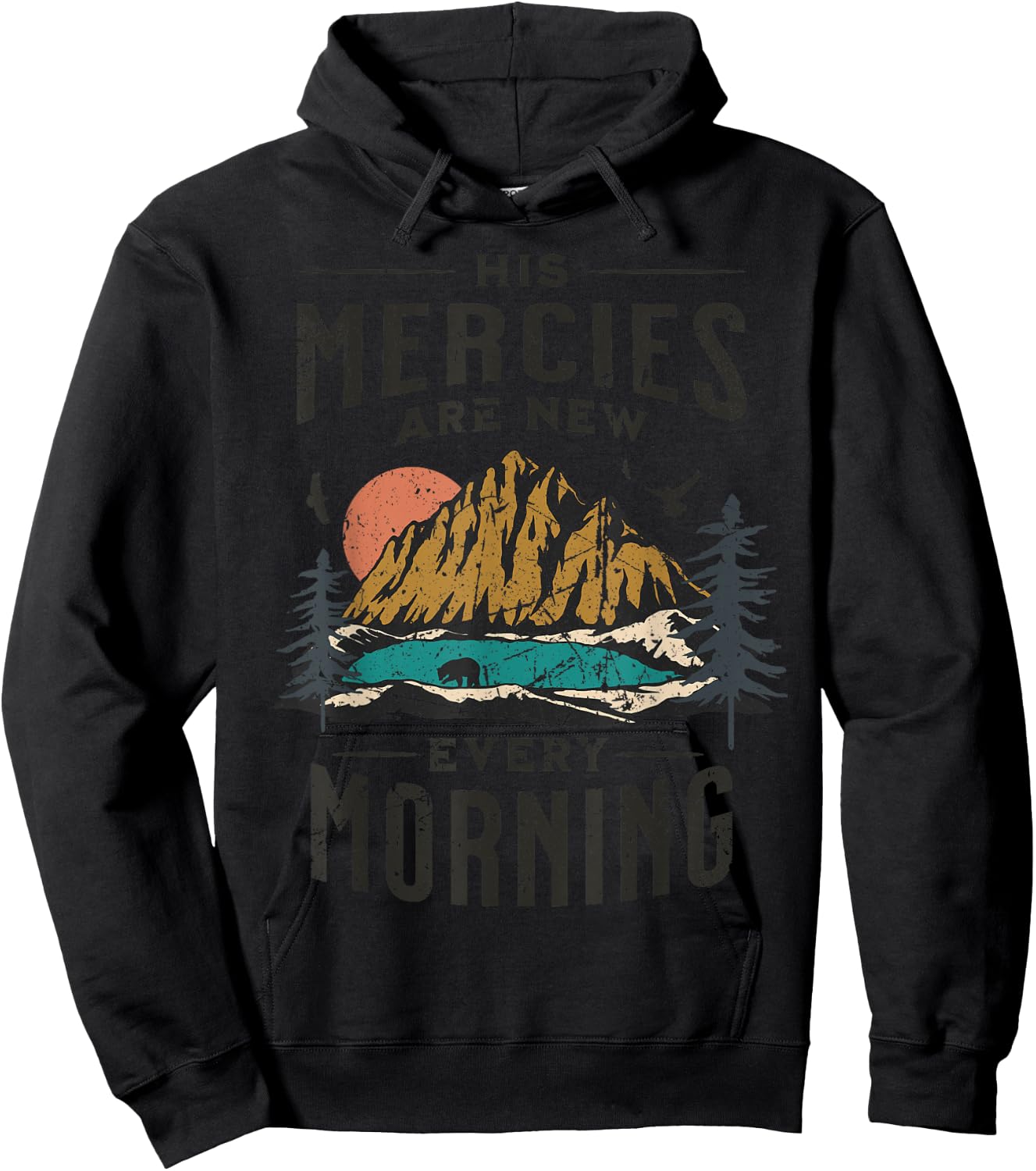 His Mercies Are New Every Morning Christian Scripture Jesus Hoodie - Hoodie | Black
