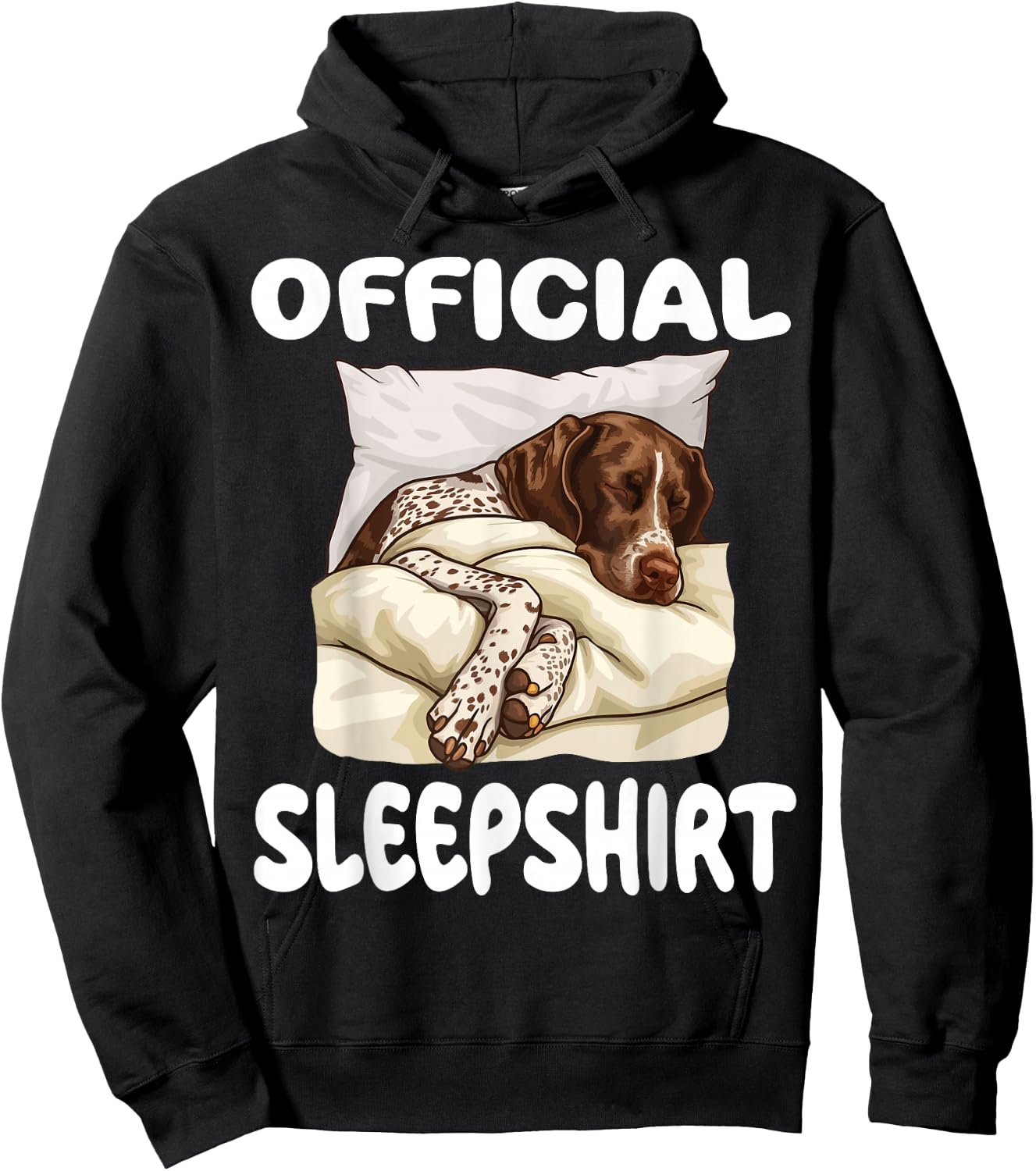 German Shorthaired Pointer Dog Official Sleepshirt Pajamas Hoodie - Hoodie | Black