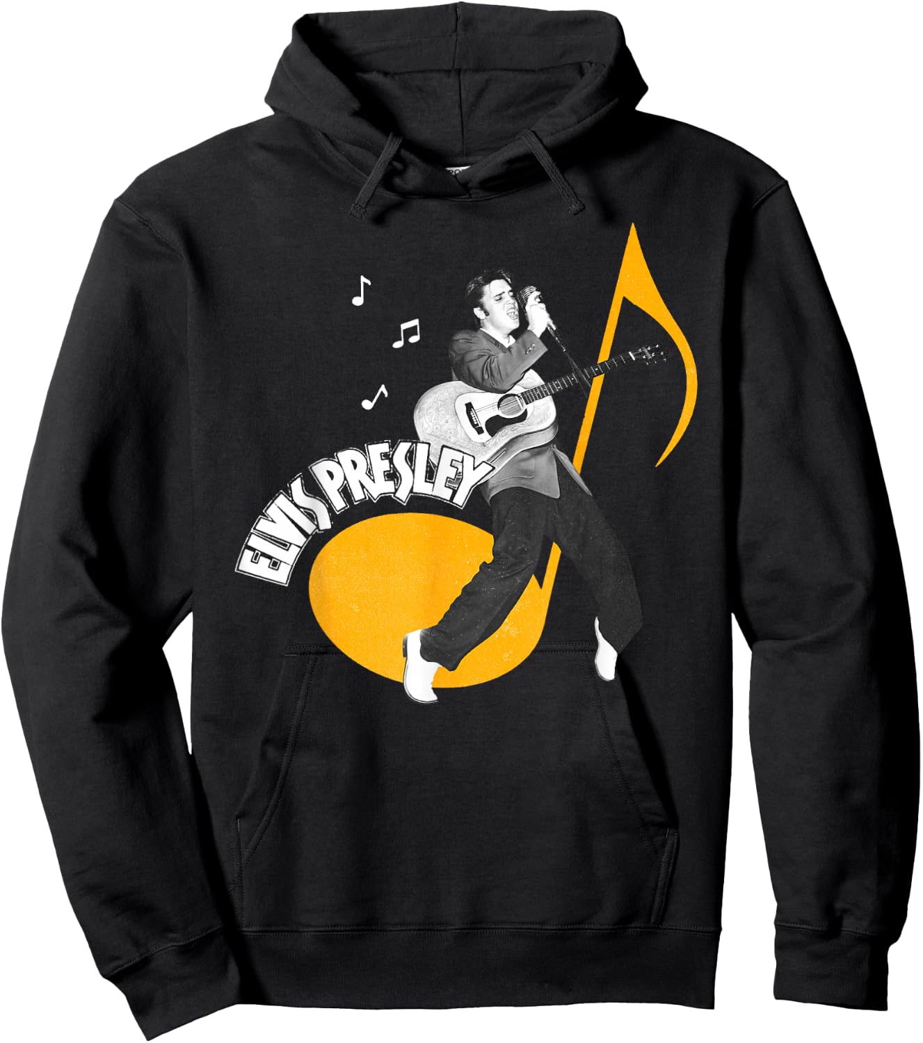 Elvis Presley Official Music Note Hoodie - Hoodie | Black