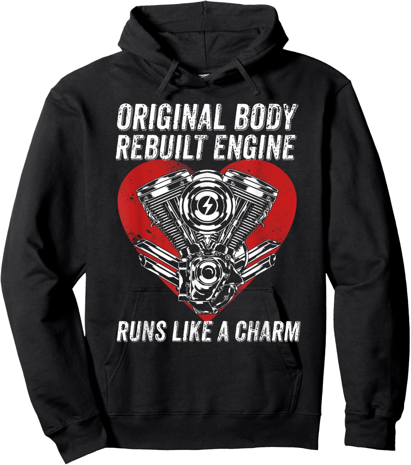 Original Body Rebuilt Engine Runs Like A Charm CABG Heart Hoodie - Hoodie | Black