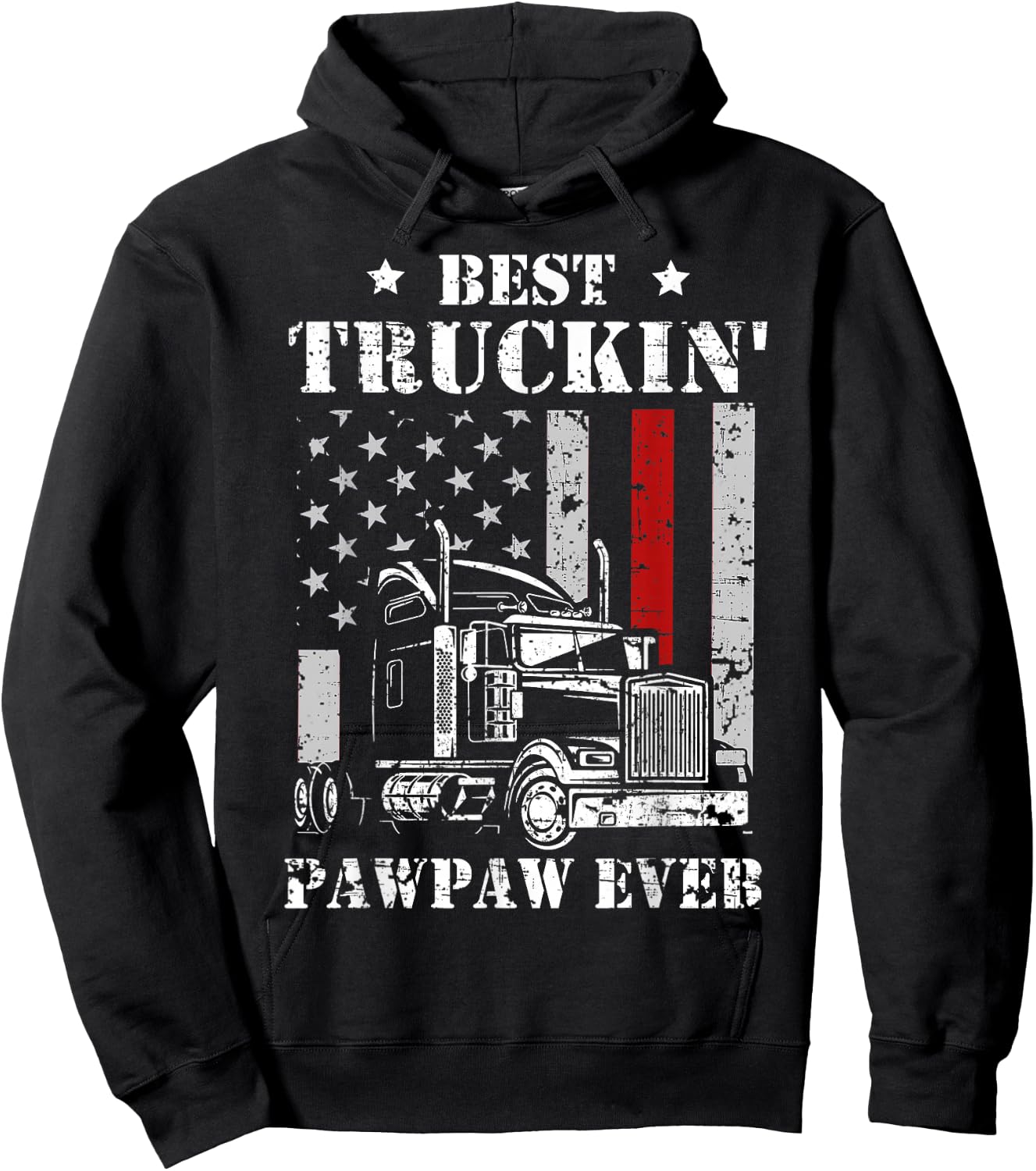 Best Truckin' Pawpaw Ever Flag Father's Day Hoodie - Hoodie | Black