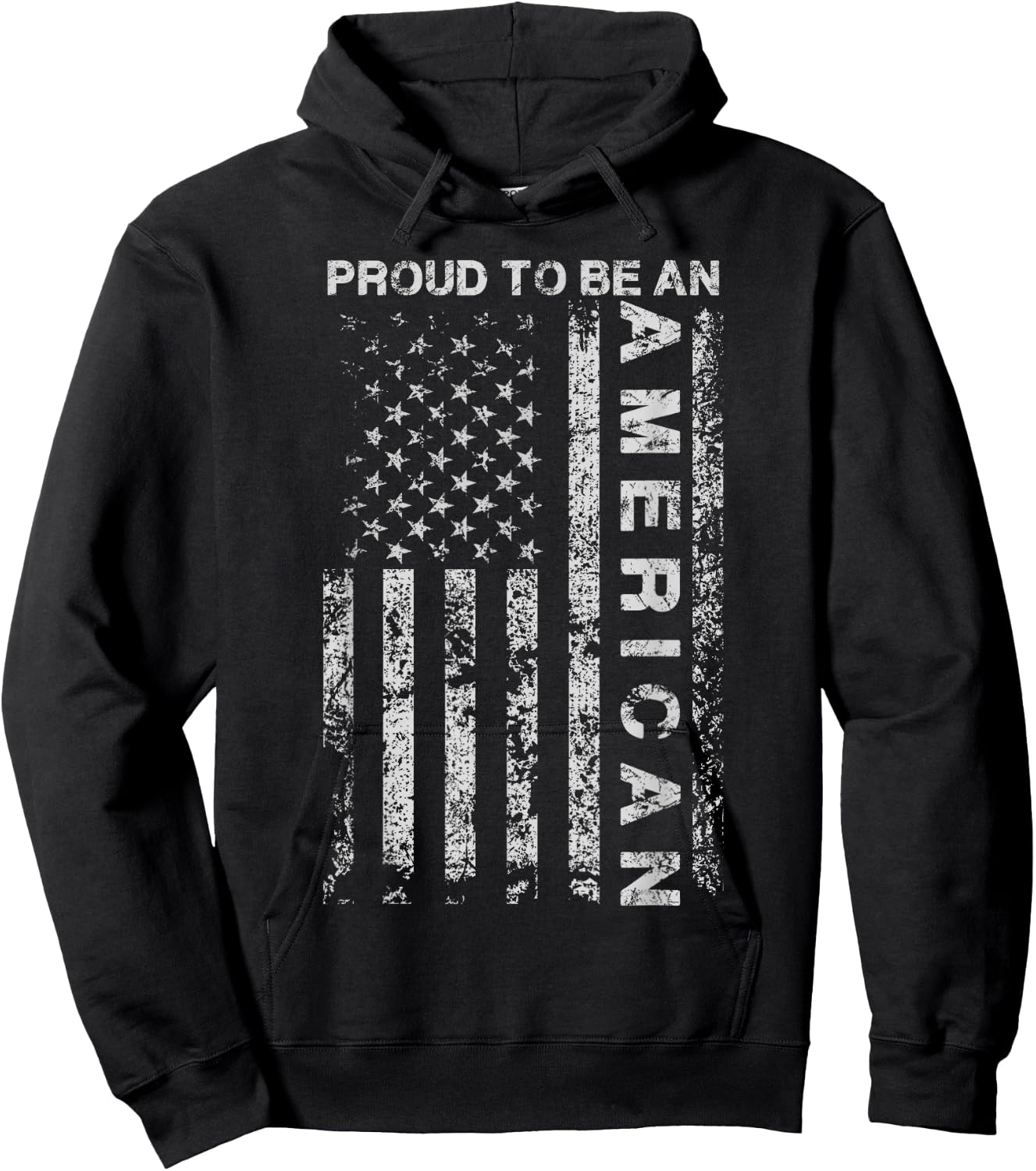 Proud to Be an American American Flag USA Gift Hoodie - Hoodie | Black