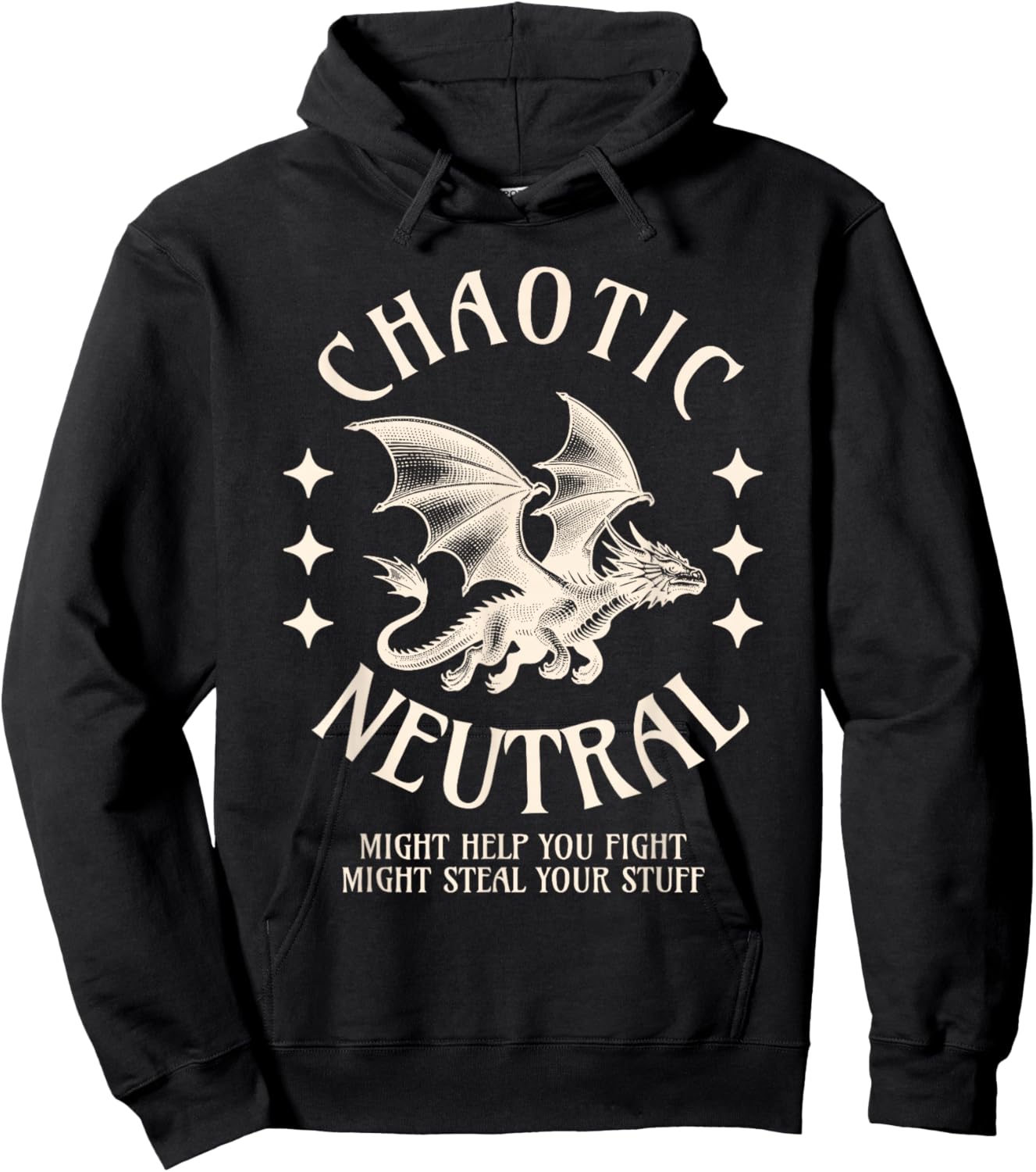 Chaotic Neutral Alignment Funny Roleplaying Character Hoodie - Hoodie | Black