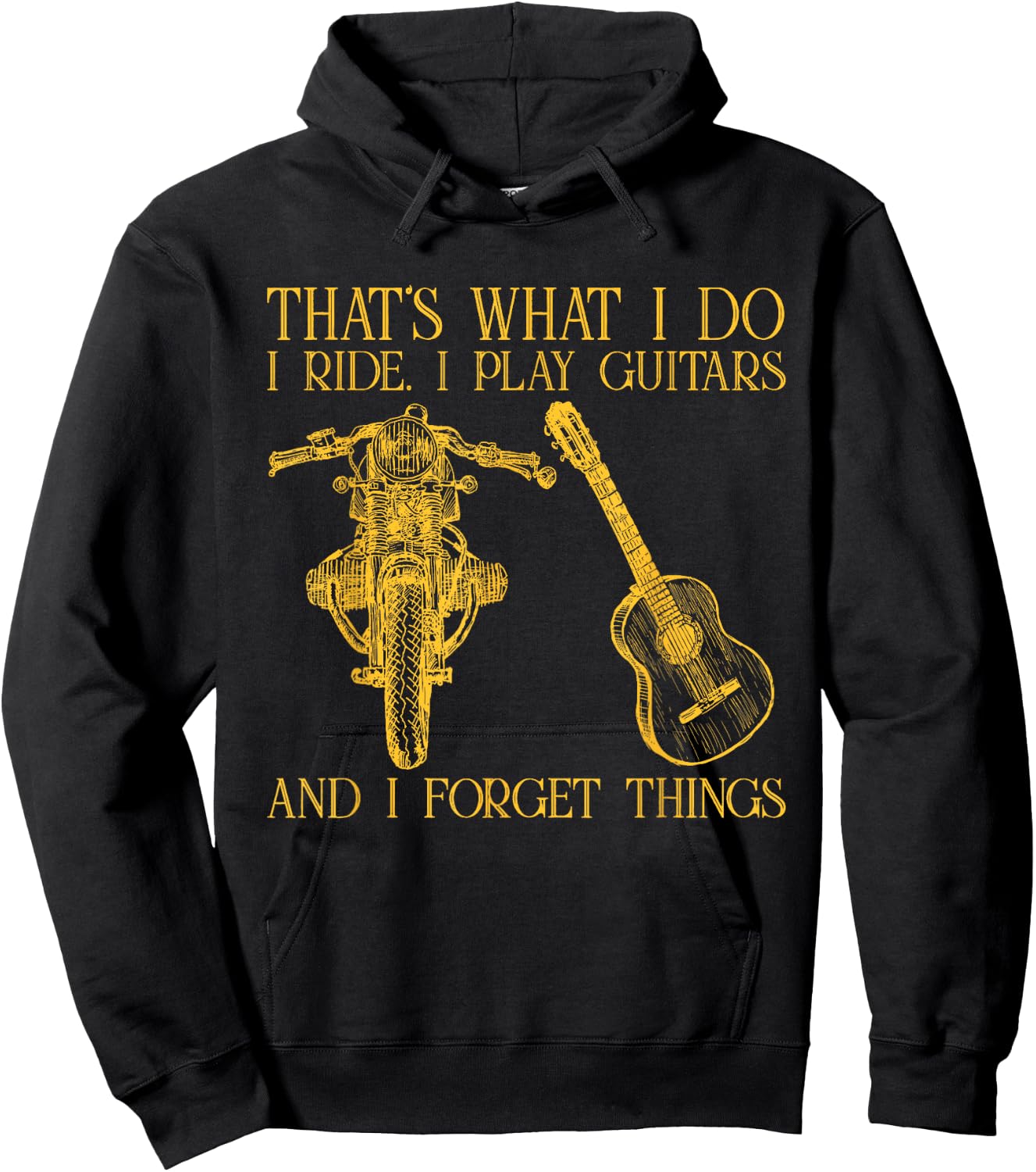 Motorcycles Lover Guitar Gift Apparel Hoodie - Hoodie | Black
