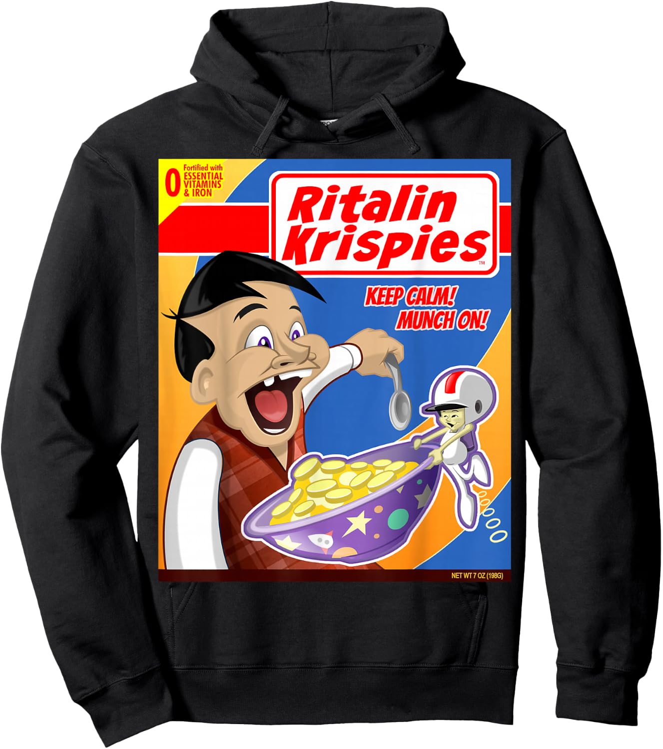Ritalin Krispies Cereal Box Hoodie - Hoodie | Black