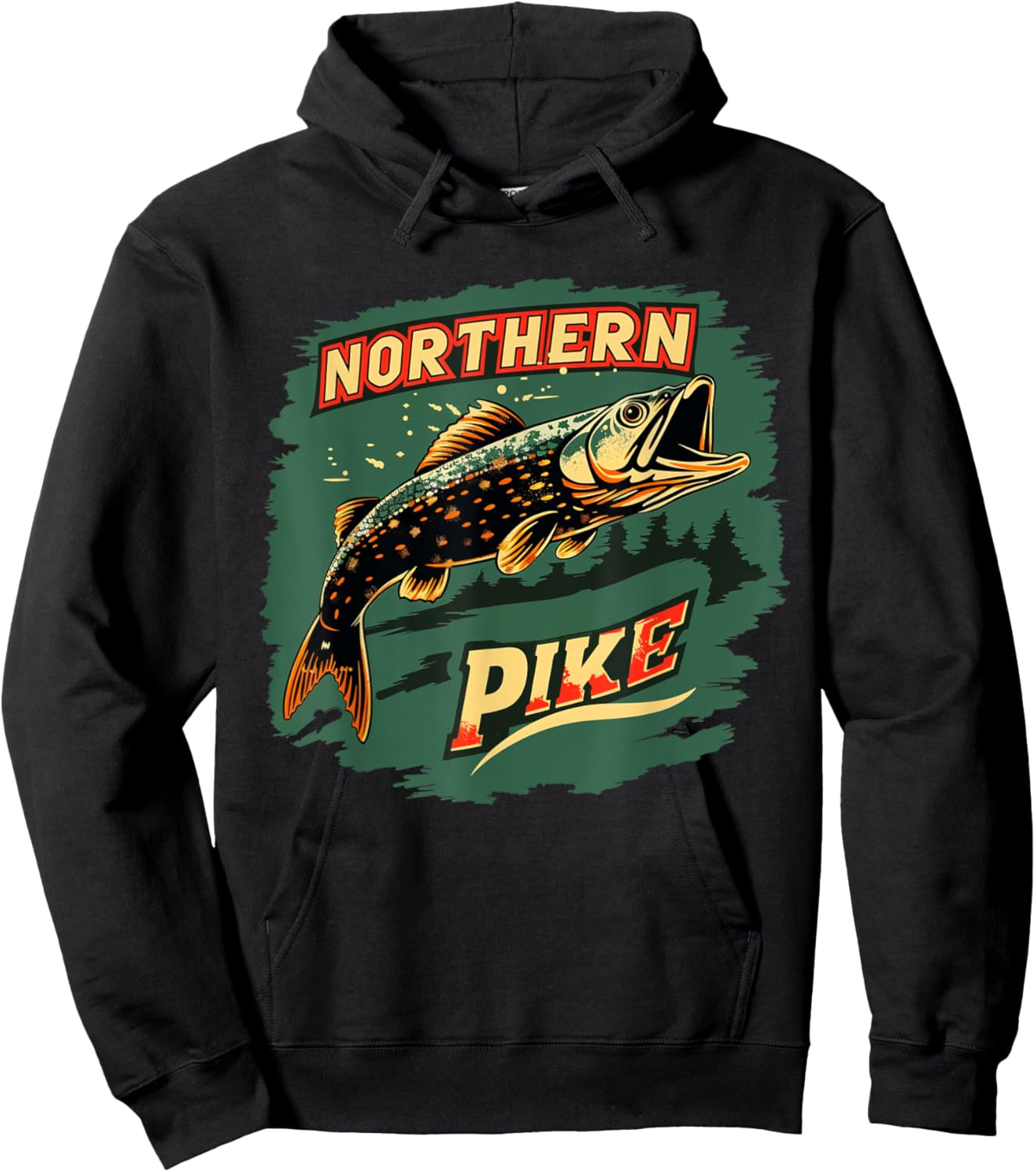 Cool Pike Fish Costume for Fishing Boys and Girls Hoodie - Hoodie | Black