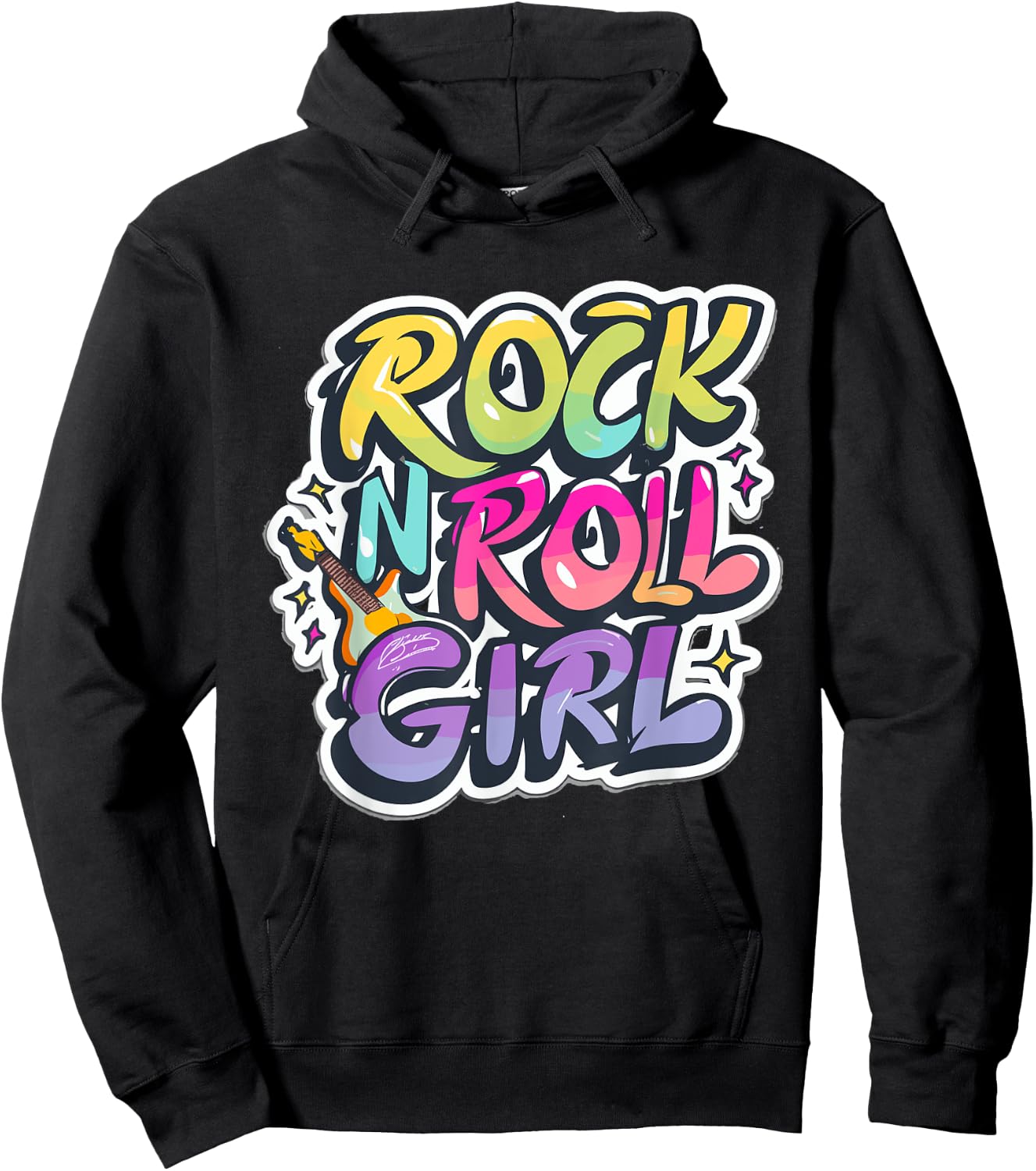 Band Shirts for Kids Rock N Roll Girl Rock and Roll Costume Hoodie - Hoodie | Black