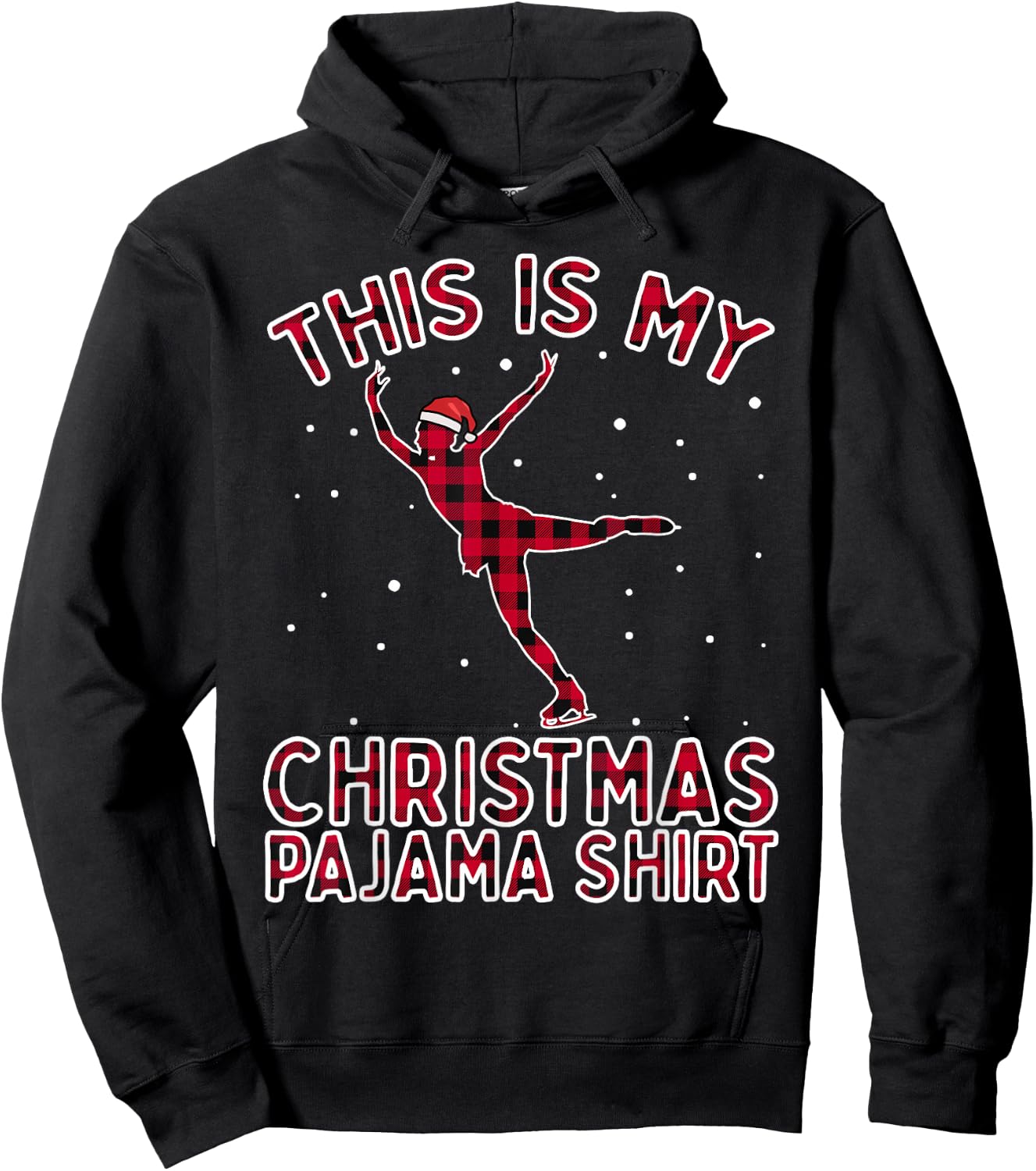 Ice Skating Shirts Christmas Pajamas Xmas Gifts For Girls Hoodie - Hoodie | Black
