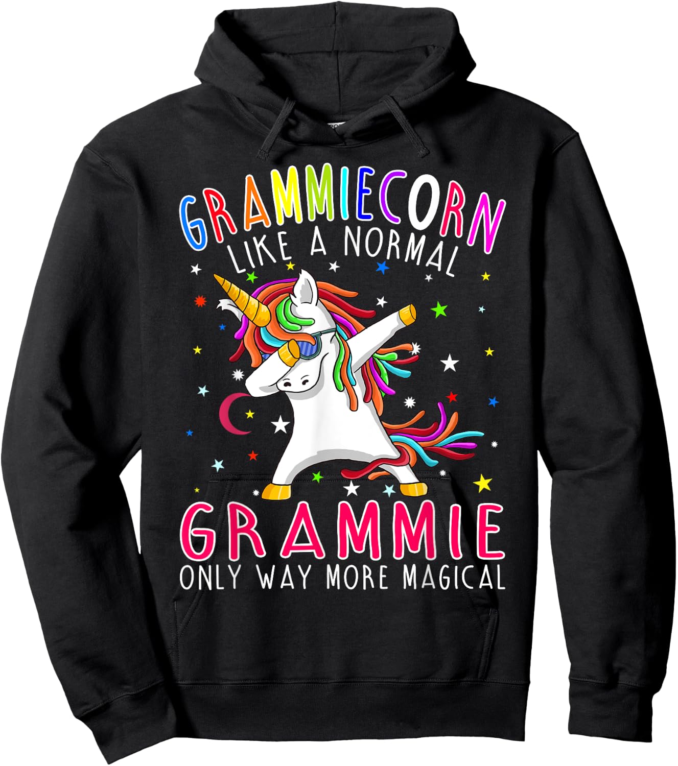 Grammiecorn Like A Normal Grammie Only Way More Magical Hoodie - Hoodie | Black