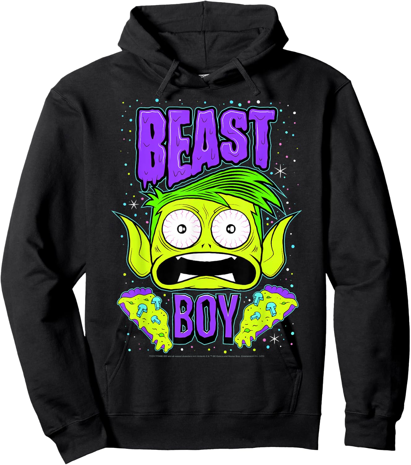 DC Comics Teen Titans Go! Beast Boy Pizza Portrait Hoodie - Hoodie | Black