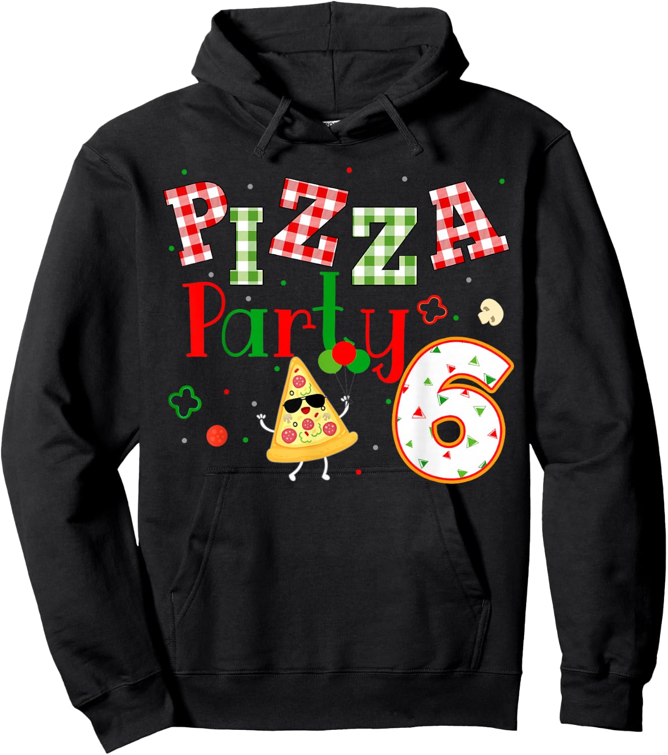 Pizza Birthday Party Themed Matching Family Group Hoodie - Hoodie | Black