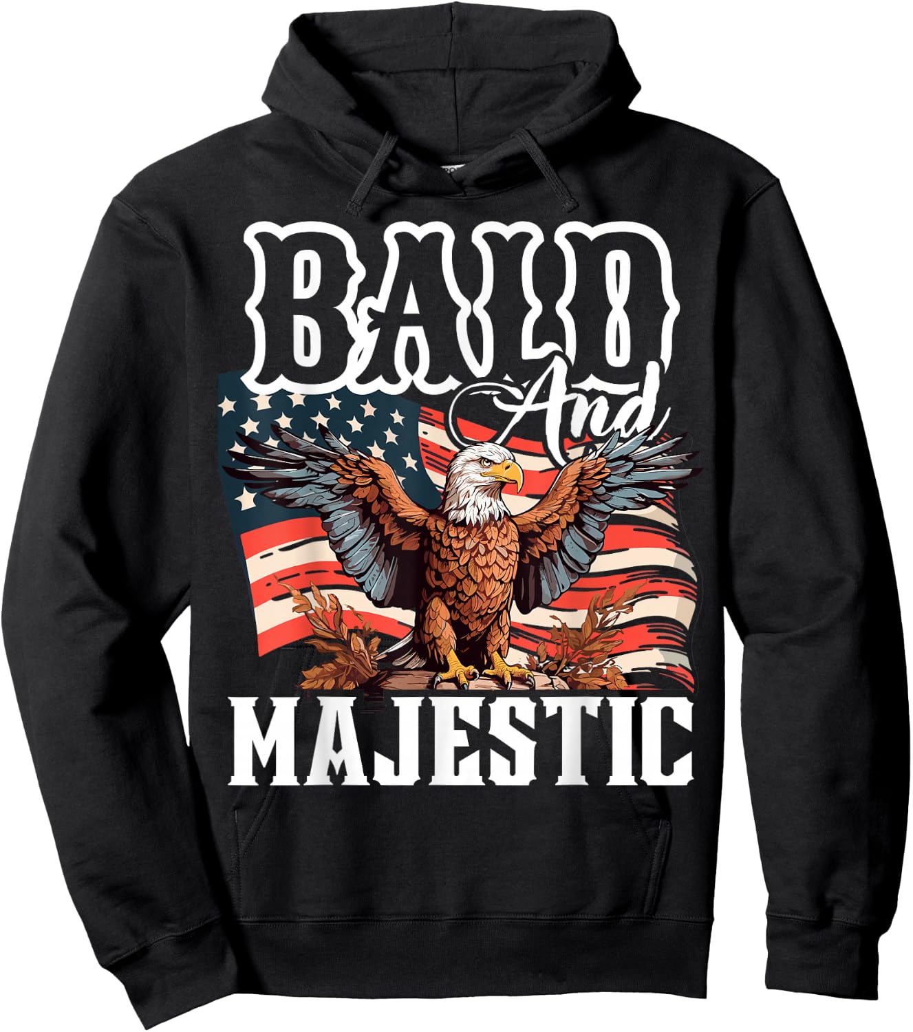Bald and Majestic, Funny for Bald People Hoodie - Hoodie | Black