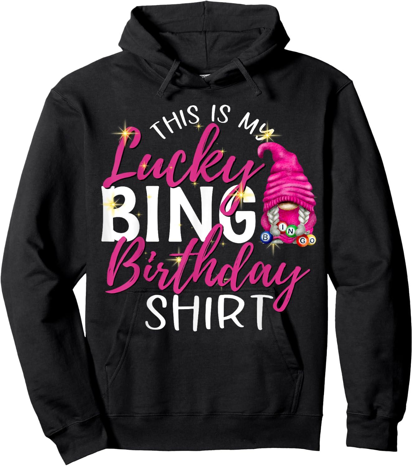 This is My Lucky Bingo Birthday Shirt Peace Love Bingo Hoodie - Hoodie | Black