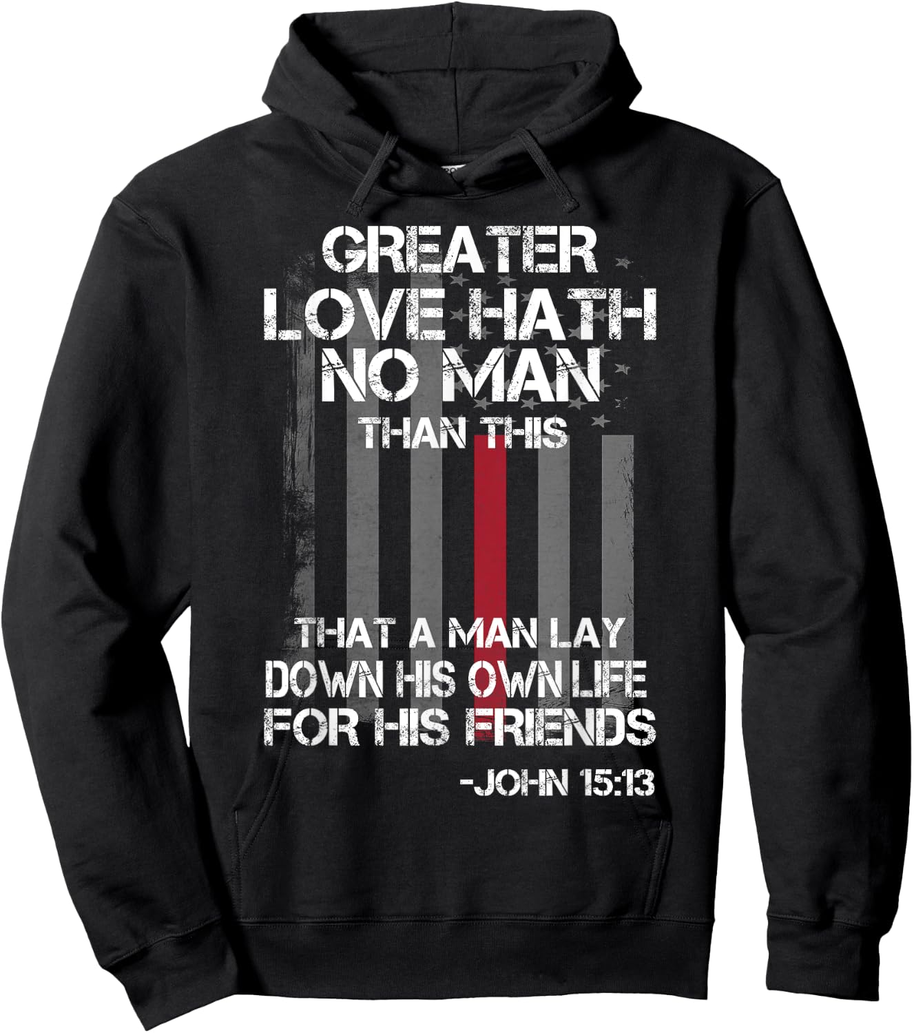 Christian Firefighter Bible Quote Shirt Hoodie - Hoodie | Black