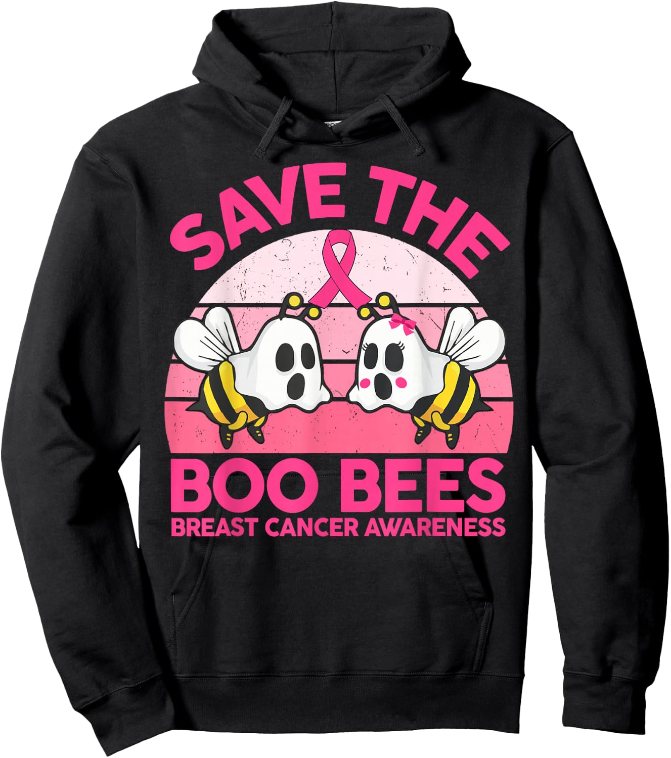 Save The Boobees Boo Bees Breast Cancer Halloween Women Hoodie - Hoodie | Black