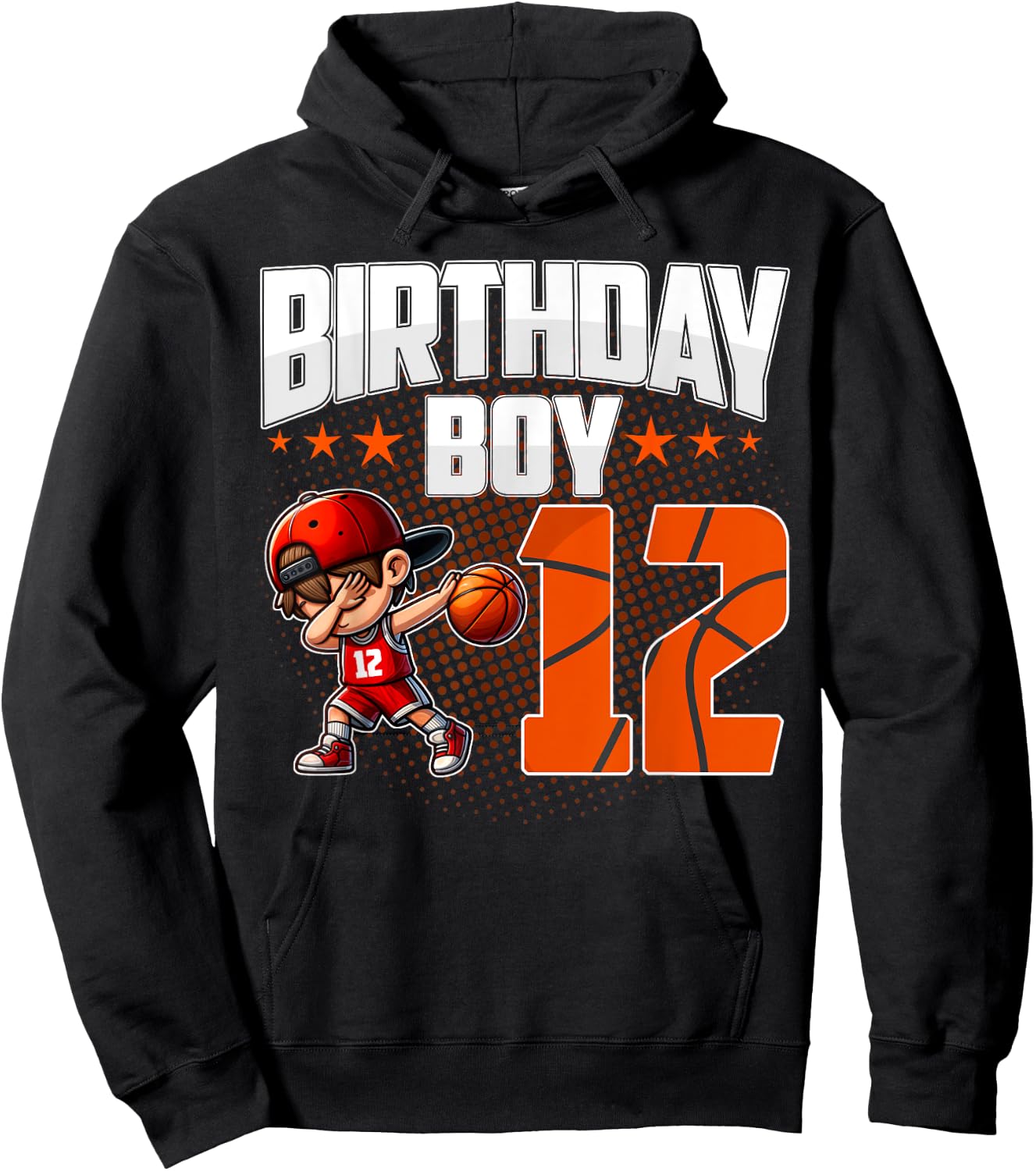 12th Birthday Boy Basketball 12 Years Old Boy Birthday Hoodie - Hoodie | Black
