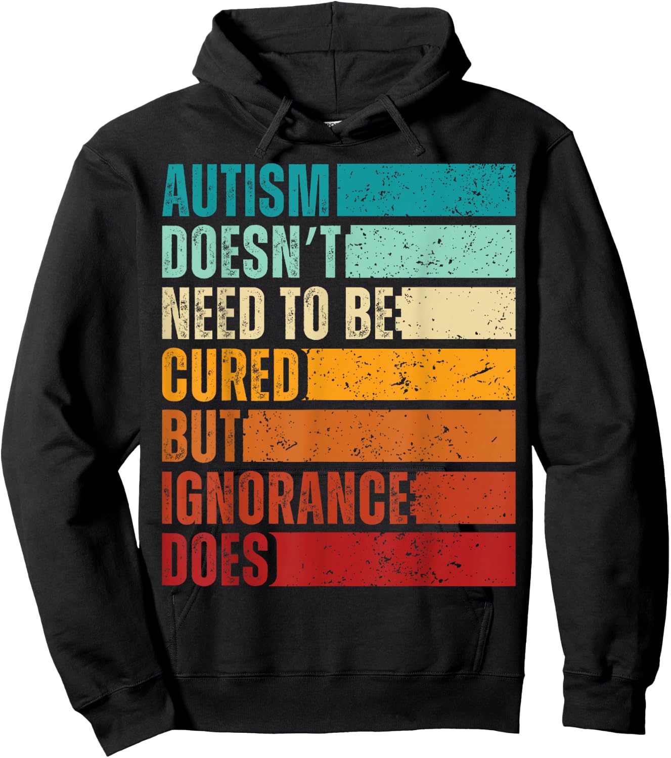 Autism Awareness Acceptance Ban Ignorance Mommy Shark Hoodie - Hoodie | Black