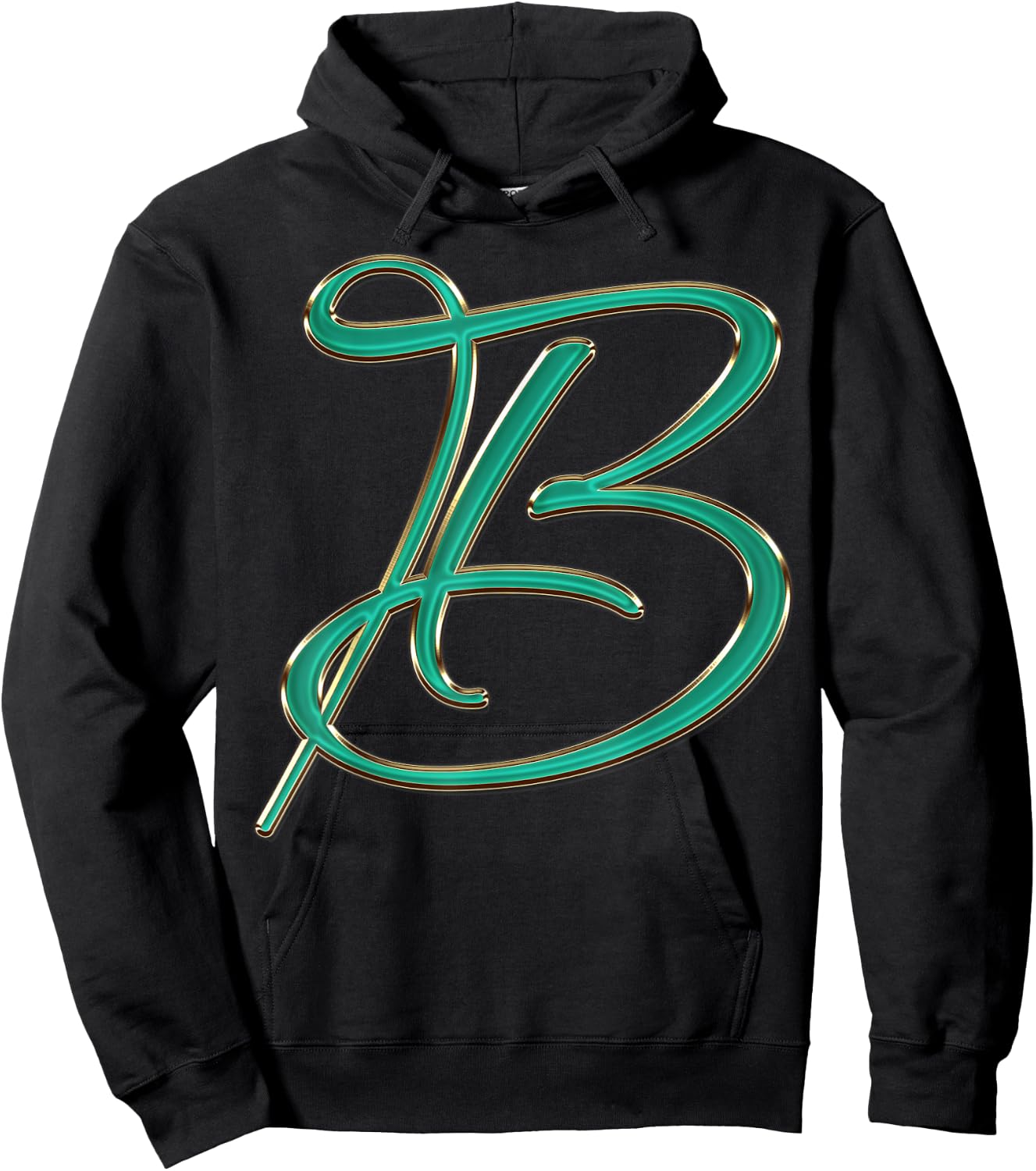 Monogram Initial Letter B Hoodie - Hoodie | Black