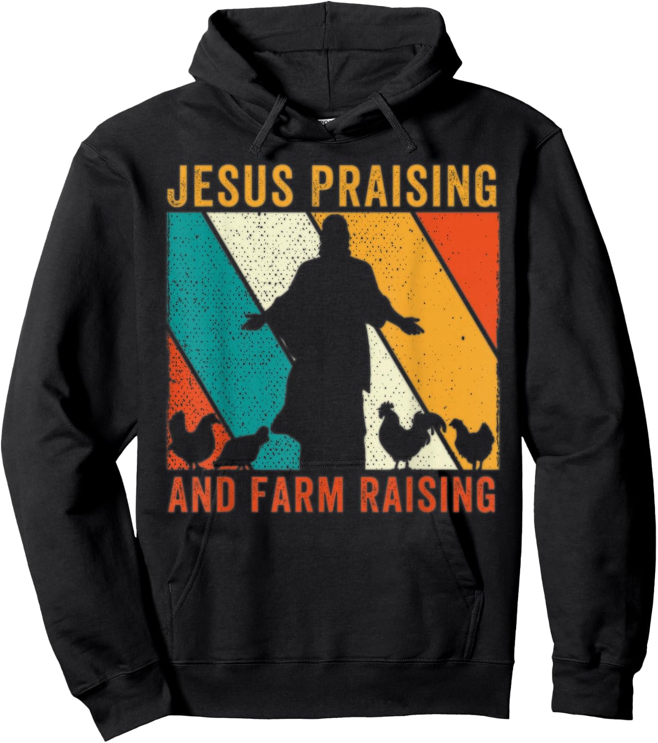 Jesus Praising And Farm Raising Chicken Farmer Christian Hoodie - Hoodie | Black