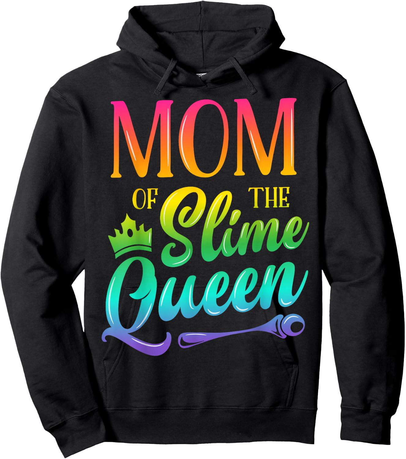 Mom Of The Slime Queen Birthday Party Family Matching Outfit Hoodie - Hoodie | Black