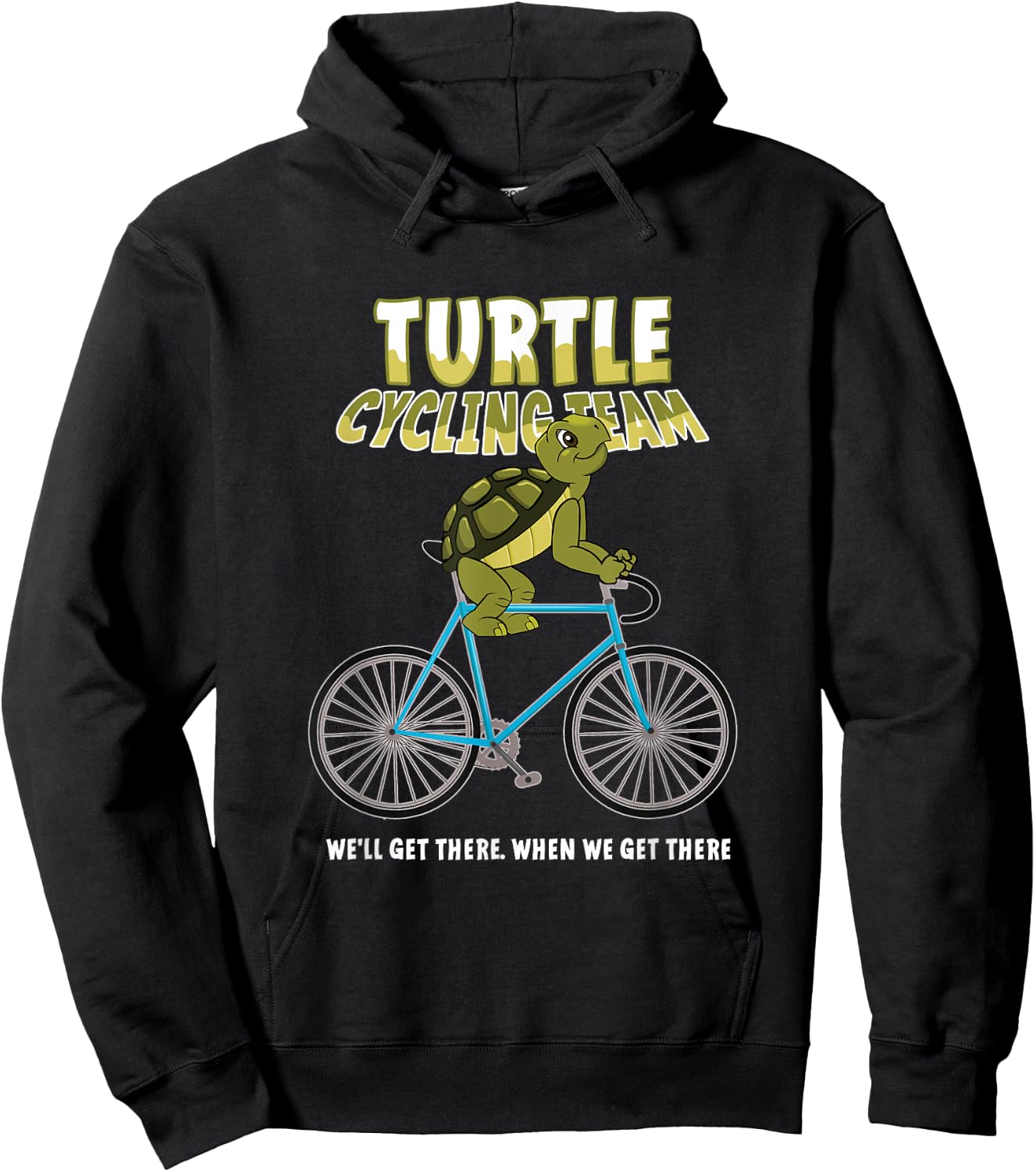 Turtle Cycling Team Slow Rider Ride Bicycle Biking Gift Hoodie - Hoodie | Black